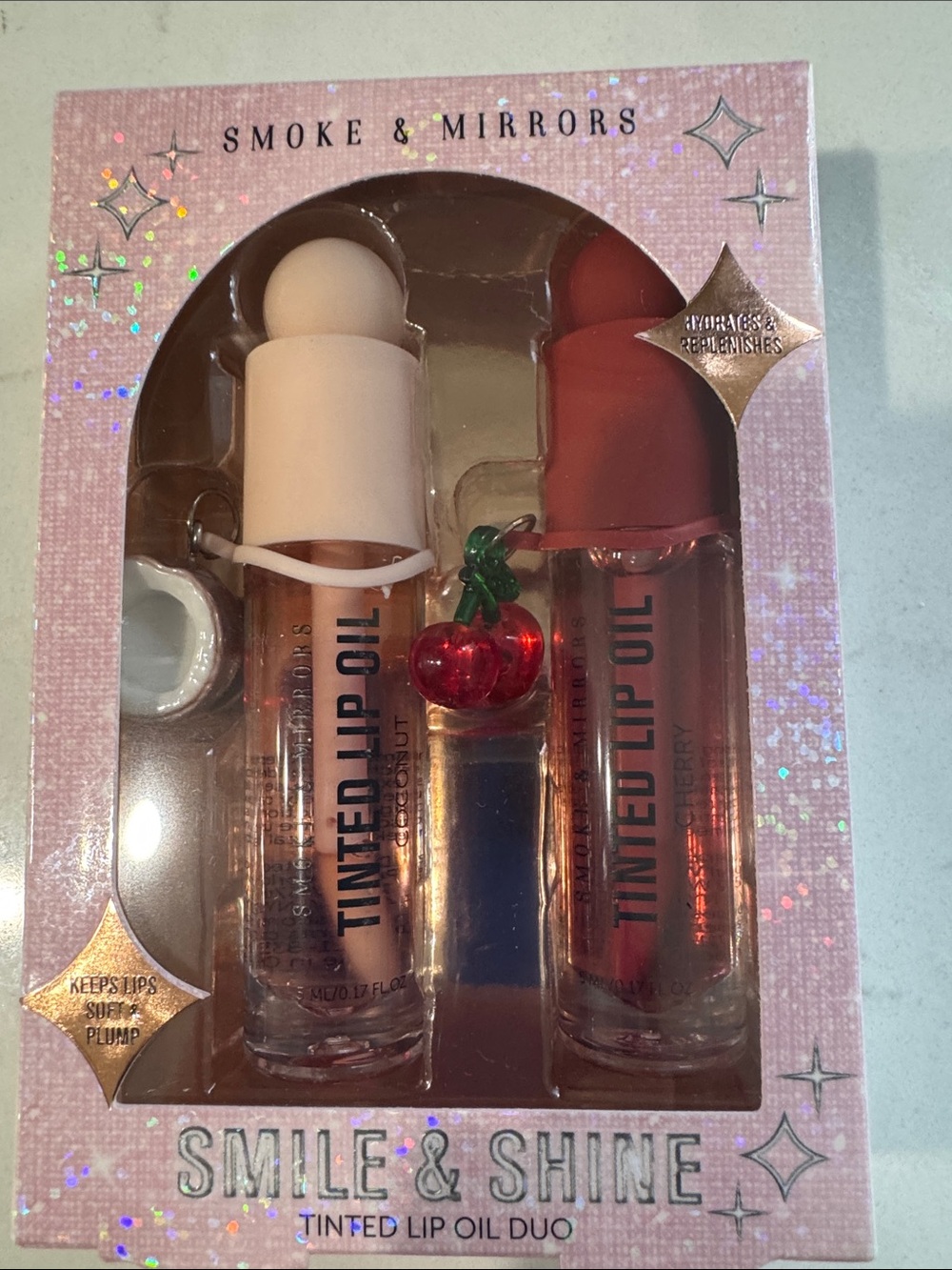 Smoke & Mirrors Smile & Shine Tinted Lip Oil Duo - Pink & Red